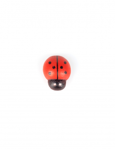10 coccinelles en bois rouges et noires 1,5 cm pour décoration