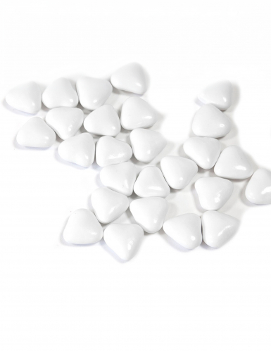 Dragées mini coeur chocolat couleur blanc 250 gr mariage communion