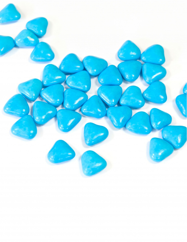 Dragées mini coeur chocolat couleur turquoise 250 gr pour communion