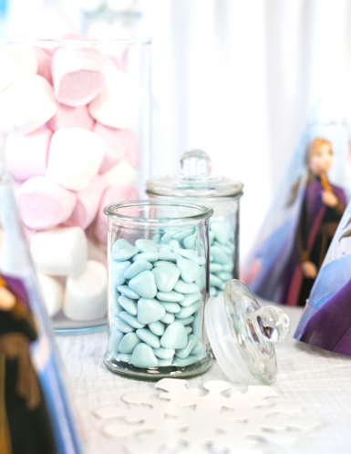 Dragées mini coeur chocolat couleur bleu clair 250 gr pour communion