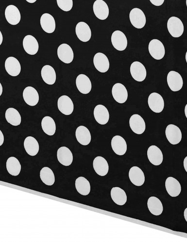 Nappe plastique noire à pois blancs rectangulaire 137 x 274 cm