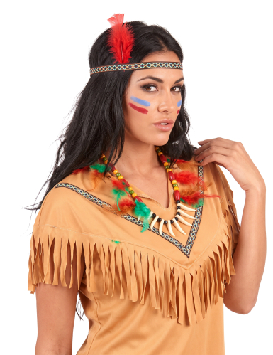 Collier indien à plumes