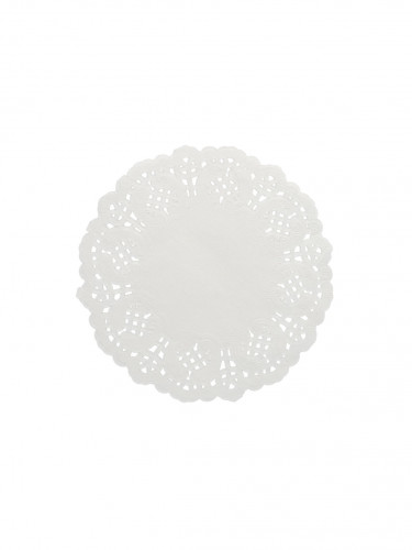 10 petits napperons en papier dentelle blanc 11,5 cm