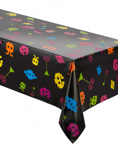 Nappe en plastique années 80's 137 x 274 cm jeux vidéo 8 bits