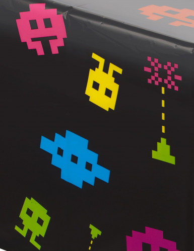 Nappe en plastique années 80's 137 x 274 cm jeux vidéo 8 bits