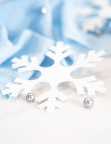 10 flocons de neige blanc en carton 10 cm, décoration de Noël