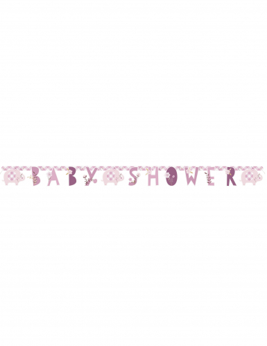 Bannière baby shower elephant rose articulée 1,60 m