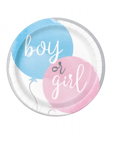 8 petites assiettes en carton girl or boy 21 cm gender reveal