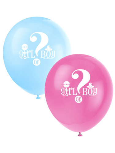 8 ballons imprimés girl or boy pour baby shower