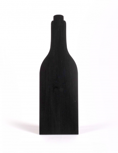 Menu ardoise bouteille de vin 25 cm en bois avec pied
