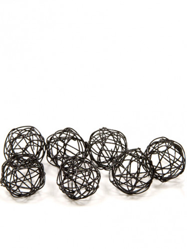 12 boules déco métal noir 2 cm pour décoration de table
