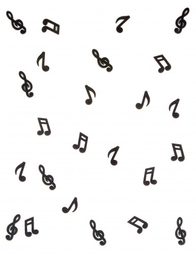 24 notes de musique en bois noir confettis de table