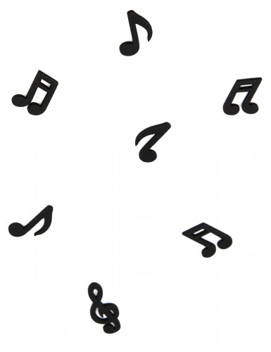 24 notes de musique en bois noir confettis de table