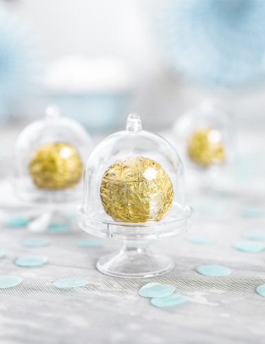 3 mini cloches en plastique transparentes 7,5 x 5,5 cm pour dragées
