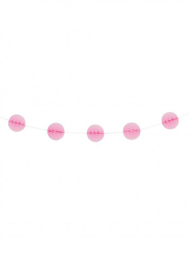 Guirlande boules alvéolées rose clair 2.13 m