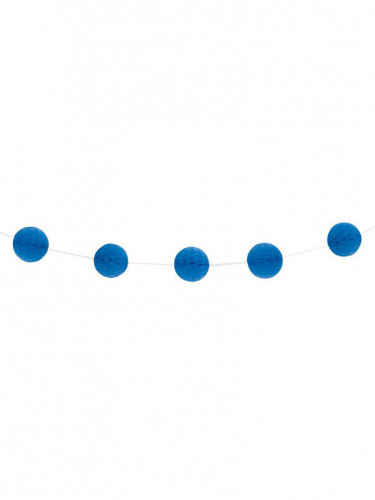 Guirlande boules alvéolées bleu foncé en papier 2,13 m
