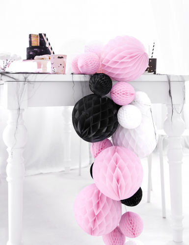Petite boule en papier alvéolé blanc 12 cm pour déco de fête