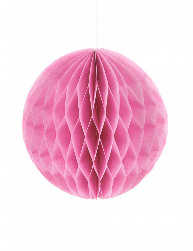 Petite boule en papier alvéolé rose 10 cm décoration à suspendre