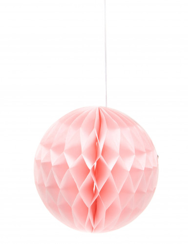 Boule papier alvéolée rose bonbon 12 cm à suspendre