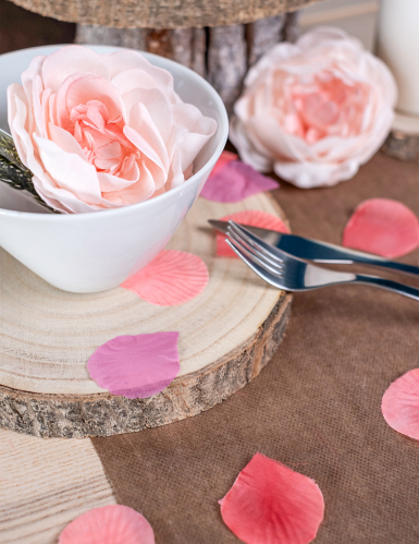 100 pétales de rose en tissu fuchsia 5 x 5 cm pour mariage