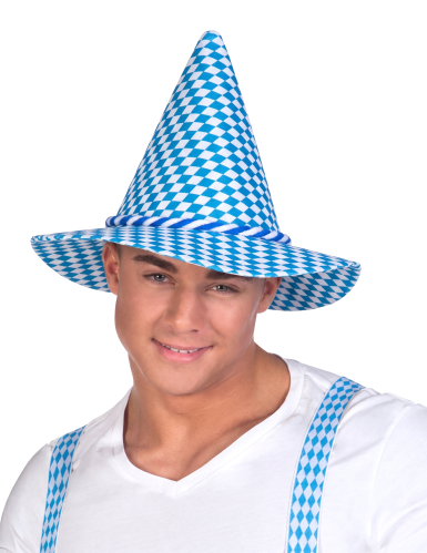 Chapeau Bavarois bleu et blanc adulte