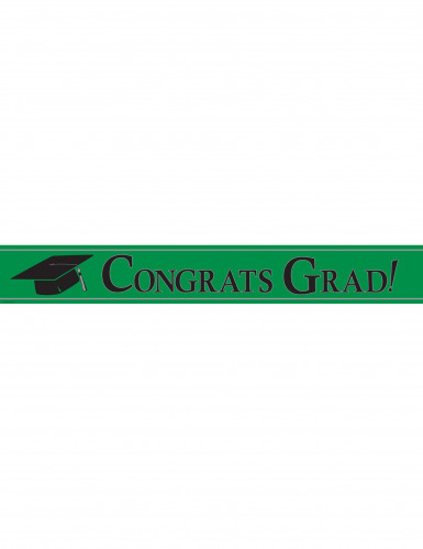 Bannière métallique congrats grad vert, 7 mètres