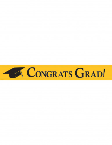 Bannière métallique congrats grad jaune 7 mètres