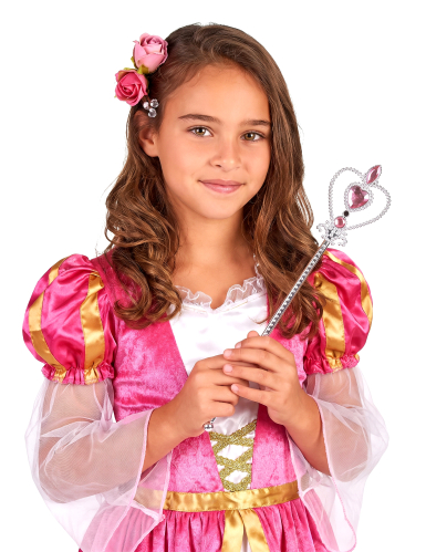 Baguette princesse coeur rose argent adulte et enfant