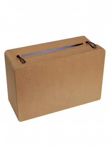 Tirelire en carton valise kraft 24 x 16 x 10 cm pour mariage