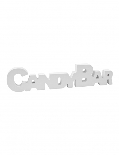 Déco de table en bois candy bar blanc 27 cm mariage