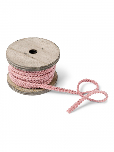 Ruban tressé vieux rose en coton 3 mètres