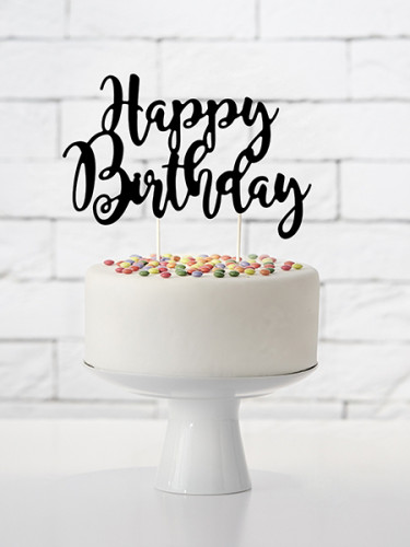 Décoration pour gâteau Happy birthday 23 x 20 cm