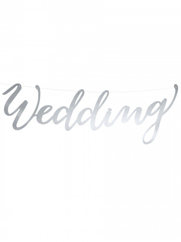 Guirlande wedding argent 45 x 12 cm en carton