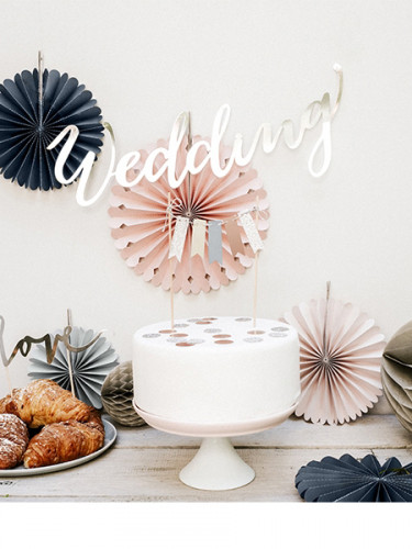 Guirlande wedding argent 45 x 12 cm en carton