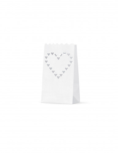 10 lanternes en papier de sol coeur 15 x 9 x 26 cm mariage ignifugé