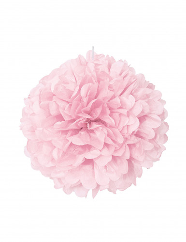 Pompon rose en papier 40 cm, boule décorative
