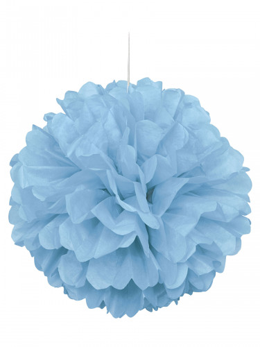 Pompon bleu pastel en papier 40 cm pour décoration de mariage