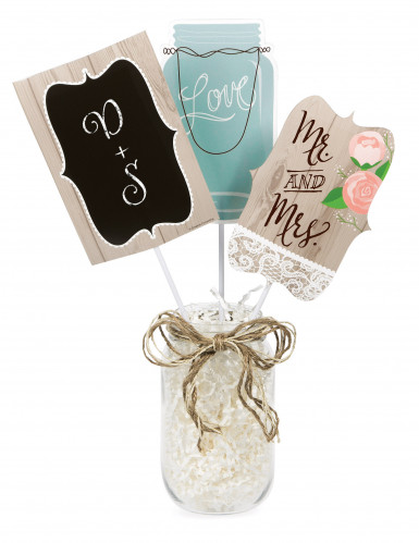 3 pics centre de table mr et mrs ardoise personnalisables