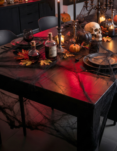 Toile d'araignée noire avec araignées 20 g Halloween
