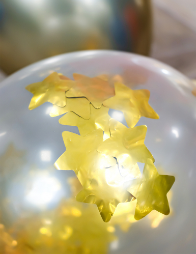 6 ballons en latex transparents avec étoiles dorées 30 cm