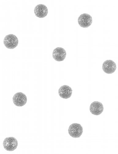 40 boules de décoration pailletées argent 12 mm en mousse