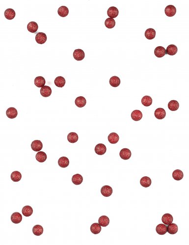 40 boules de décoration pailletées rouge 10 mm en mousse
