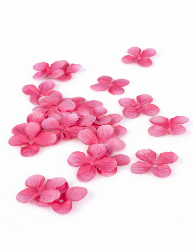 24 décorations de table pétales de fleurs fuchsia 3 cm en tissu