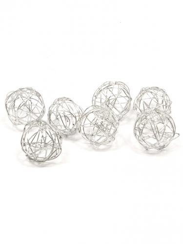 12 boules de décoration métal argenté 2 cm pour table et mariage