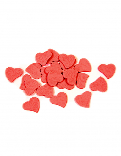 30 confettis de table en bois cœurs rouges 10 g mariage