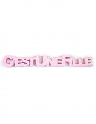 Décoration de table c'est une fille rose à paillettes