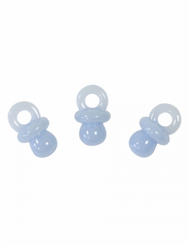 10 décorations de table motif tétine bleue 2 cm pour baptême