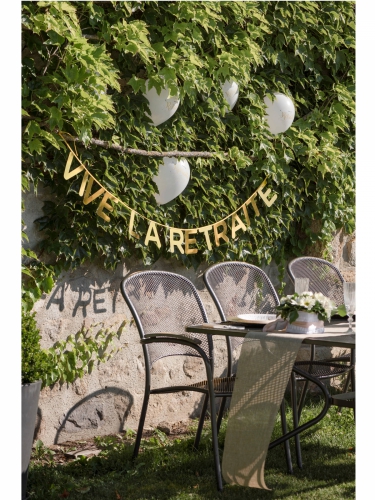 8 ballons en latex vive la retraite blanc et or métallisé 23 cm pour décoration