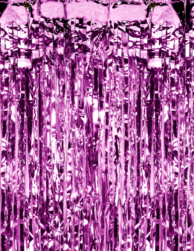 Rideau scintillant à frange fuchsia 1 x 2,5 m pour décoration