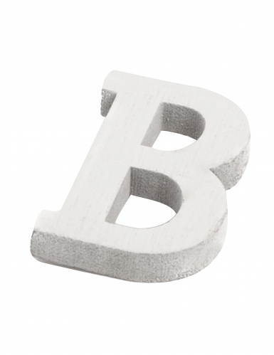 Petite lettre b en bois blanc 5 cm pour déco de mariage